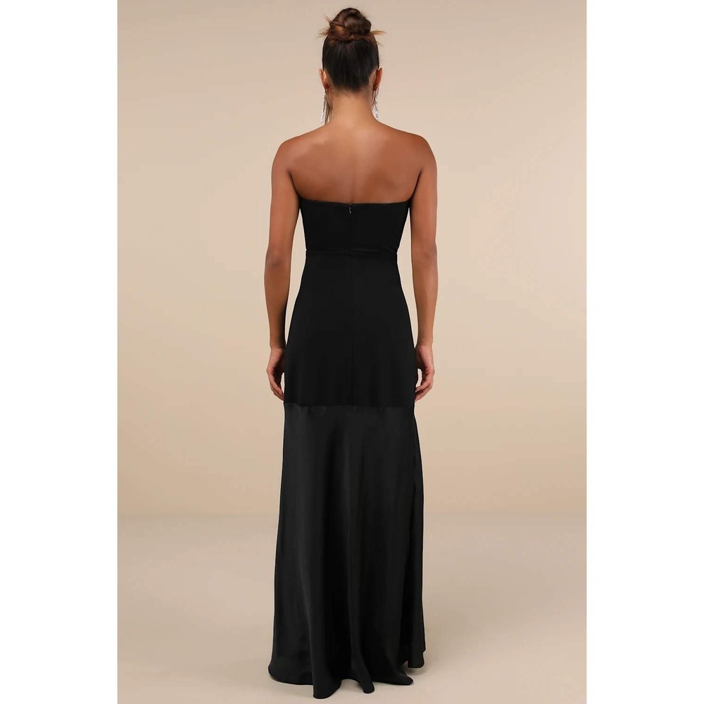 Lulus Compelling Style Black‎ Strapless A-Line Maxi Dress Size Medium - Picture 4 of 4